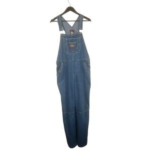 Vintage No Excuses Denim Overalls Women's Size L 100% Cotton Blue Jeans 90s Y2K